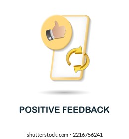 Positive Feedback icon. 3d illustration from feedback collection. Creative Positive Feedback 3d icon for web design, templates, infographics and more