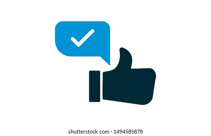 Positive feedback icon. Customer satisfaction and review usage. Vector illustration