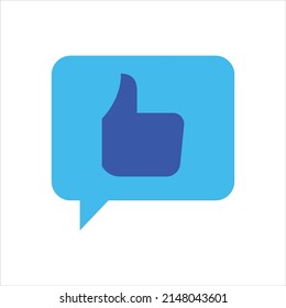 Positive feedback icon vector graphic illustration in blue