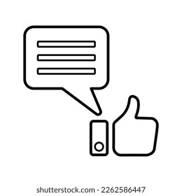 Positive Feedback icon. Vector illustration. Outline symbol. 
