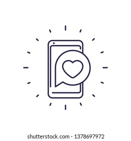 positive feedback, line icon
