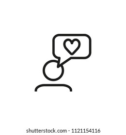 Positive feedback line icon. Like, chat, messenger.Customer review concept. Vector illustration can be used for topics like service evaluation, customer review, conversation