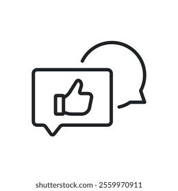 Positive feedback thin line icons. Perfect pixel on transparent background