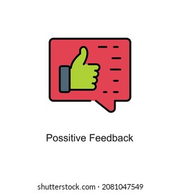 positive Feedback vector fill outline Icon. Pixel Perfect. For Mobile and Web. stock illustration