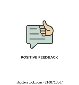 positives Feedback, Vektorsymbol. Farbige flache design, Vektorgrafik. Vektorgrafik
