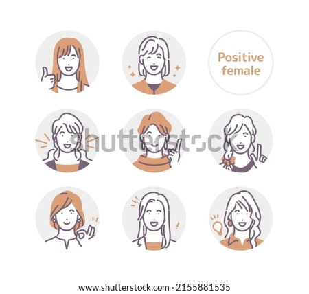 Positive female vector circle icon