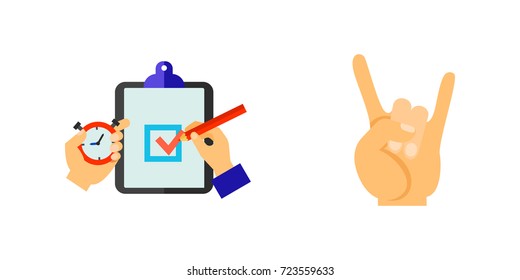 Positive gesture icon set