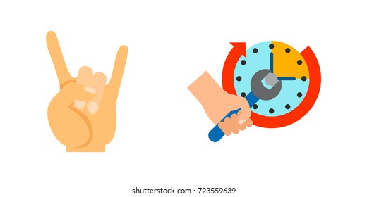 Positive gesture icon set