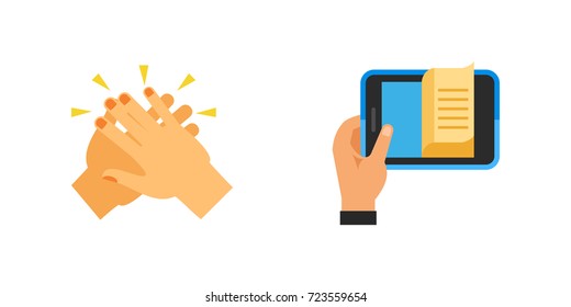 Positive gesture icon set