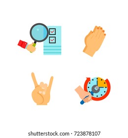 Positive gesture icon set