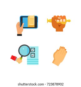 Positive gesture icon set