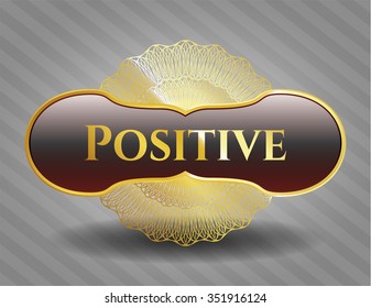Positive gold shiny badge