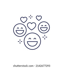 positive, good feedback line icon