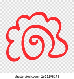 Positive grade sign for children in Japanese preschool. Hand-drawn symbol of flower appreciation. Vector