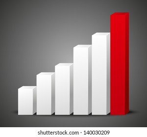 Positive graph icon - vector illustration