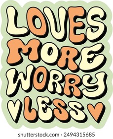 Positive Groovy Sticker Set, 02 LOVE MORE WORRY LESS