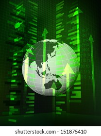 positive growth data in Asian countries vector illustration