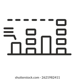 ícone de crescimento positivo, símbolo de esforços de marketing aumentados, ilustração de vetor plano isolada no fundo branco