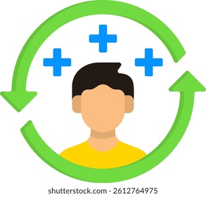 Positive Habits Icon Flat Vector Illustration