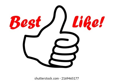 Positive hand graphic in vector quality.