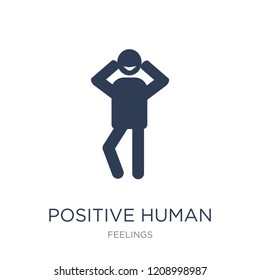positive human icon. Trendy flat vector positive human icon on white background from Feelings collection, vector illustration can be use for web and mobile, eps10