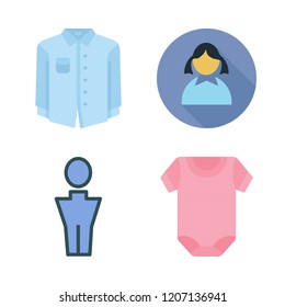 positive icon set. vector set about girl, pijama, shirt and man icons set.