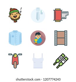 positive icon set. vector set about scooter, boy, winner and negative icons set.