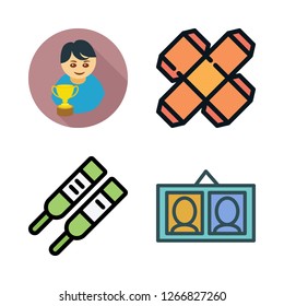 positive icon set. vector set about winner, templates, portraits and pregnancy test icons set.