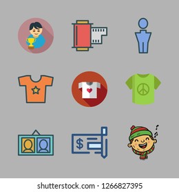 positive icon set. vector set about winner, boy, portraits and shirt icons set.