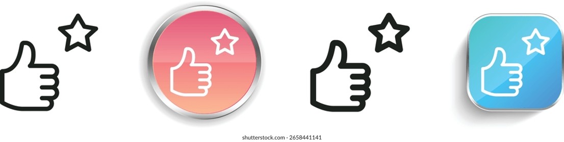 positive icon. Thin Linear, Regular and Button Style Design Isolated On White Background