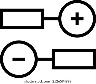 icono positivo. Diseño de estilo lineal delgado aislado sobre fondo blanco