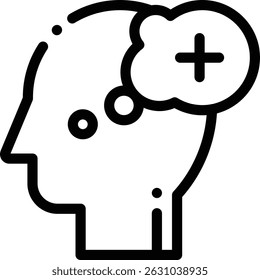 positives Symbol. Design mit dünnen linearen Stilen einzeln auf weißem Hintergrund