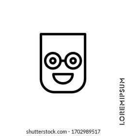 Positive icon vector, emotion symbol. Modern flat symbol for web and mobile apps. admiration, joy Smile icon. Happy, laughing, emotions icon. Simple line, outline vector expression 