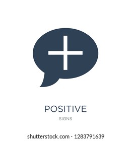 positive icon vector on white background, positive trendy filled icons from Signs collection, positive vector illustration