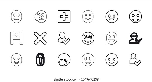 Positive Icons Set 18 Editable Outline Stock Vector (Royalty Free ...