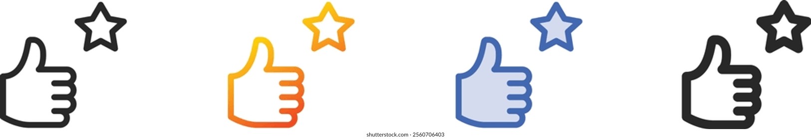 positive icon.Thin Linear, Gradient, Blue Stroke and bold Style Design Isolated On White Background