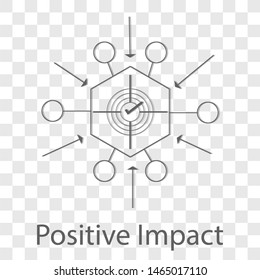 Positive Impact Icon On Transparency Background. Modern Flat Design Vector Illustration. Symbol For Your Web Site Design.