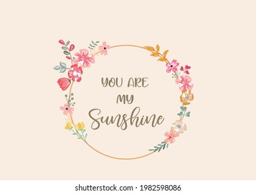 positive lettering with flower vector