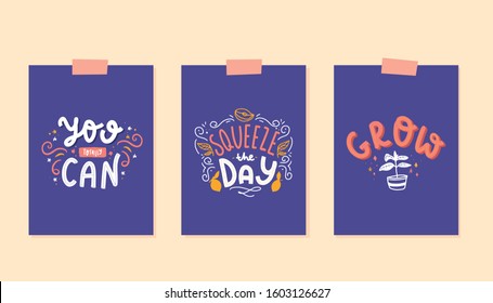 Positive  Lettering inspiration graphic design Cute simple vector sign for home or office decoration.