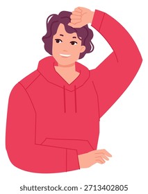 Un tipo de aspecto positivo. Persona feliz alegre joven