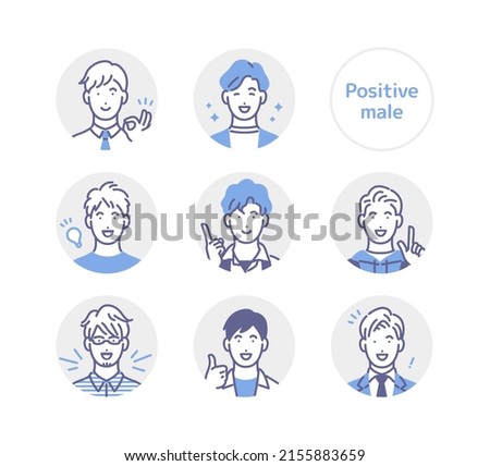 Positive male vector circle icon