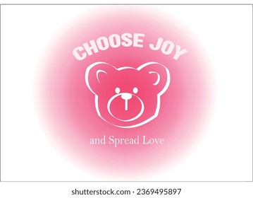 positive message design with hand drawn design teddy bear