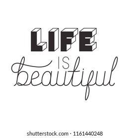 positive message with hand made font
