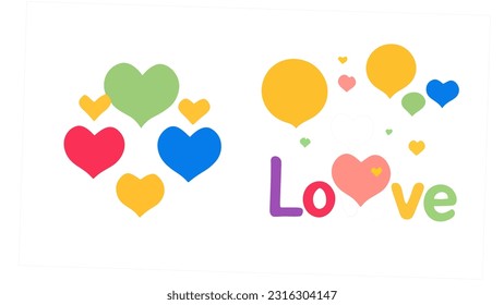 Positive Message in Heart-Shaped Font Expressing Love and Emotion.greeting card for valentine's day