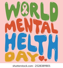 Tipografía de mensajes positivos para el Día Mundial de la Salud Mental