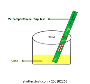 Positive methamphetamine Strip Test in urine,Vector