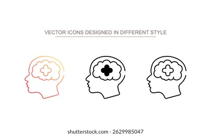 Positive Mind icon design with white background stock illustration