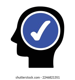 Positives Mind-Symbol im Flachstil