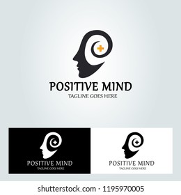 Positive Mind Logo Design Template. Vector Illustration