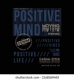 positive mind positive vibes slogan graphic, typography design, fashion t shirt, vector illustration